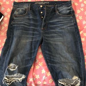 distressed AE blue jeans - worn only once!*